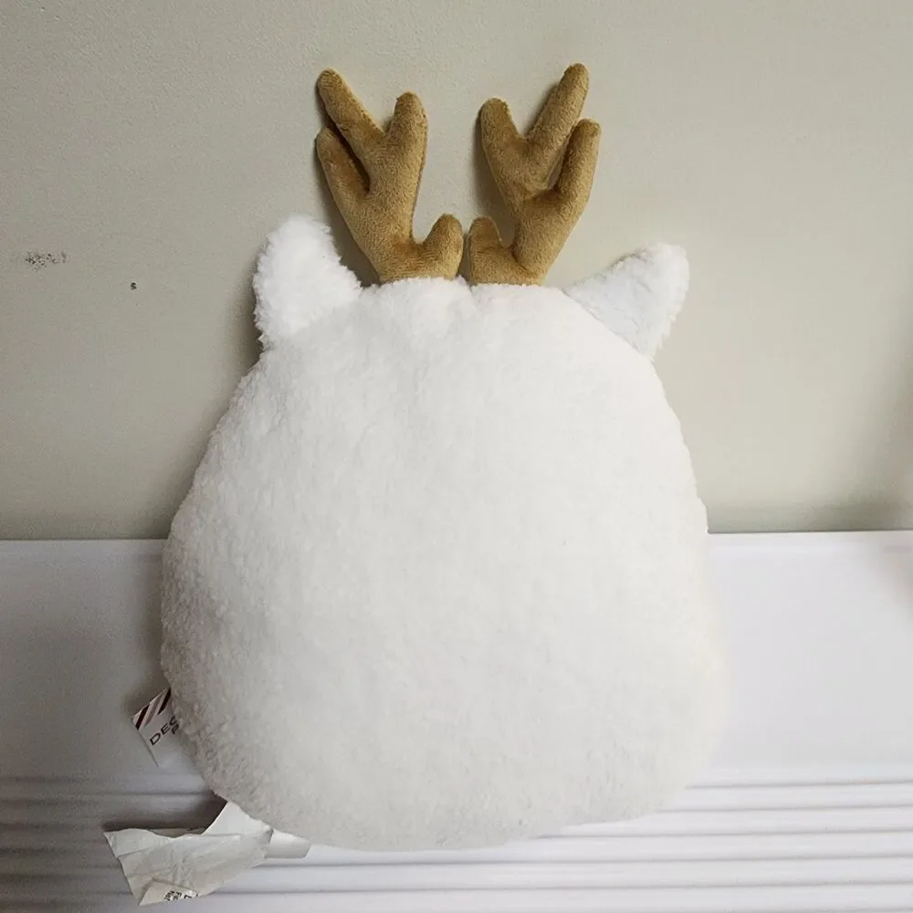 Target Bullseye Playground White Reindeer Plush Pillow Christmas 2024